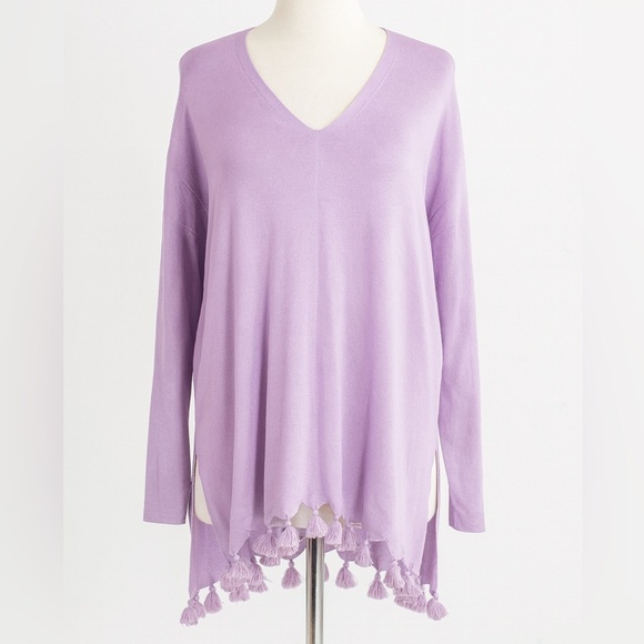 Lilly Pulitzer Purple Martine Sweater Tassels Size Small - Picture 1 of 7